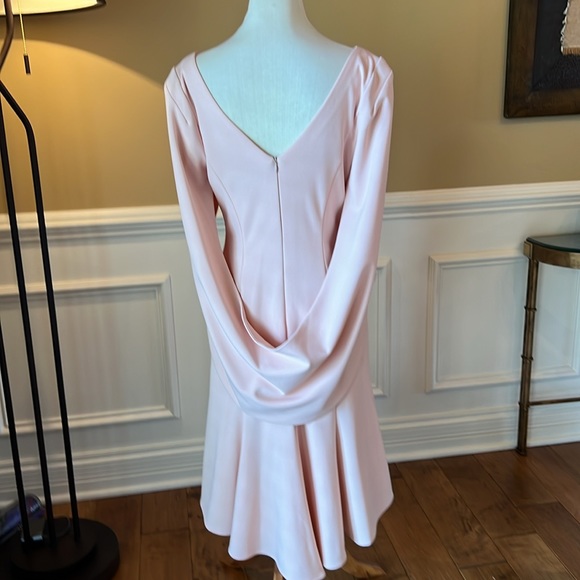 Betsy & Adam Draped Shell Pink MOB Dress - Picture 4 of 13